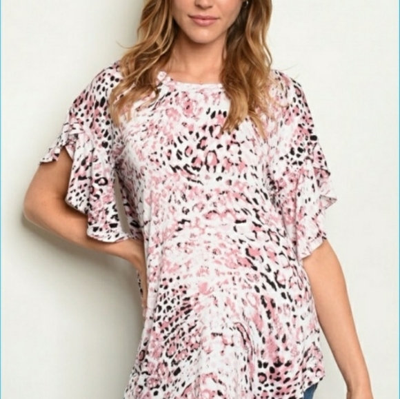 Pink Leopard Print Tops - Picture 2 of 5